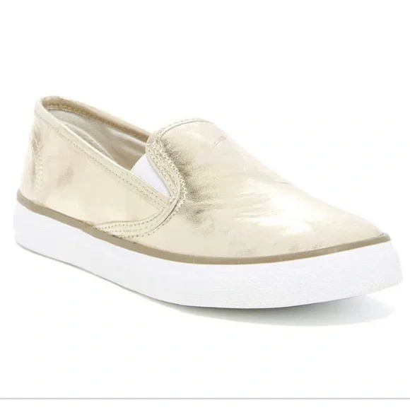 Sperry Gold Women's Slip On Sneakers - Picture 3 of 6